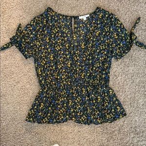 floral wrap shirt (kinda lol idk what to call it)